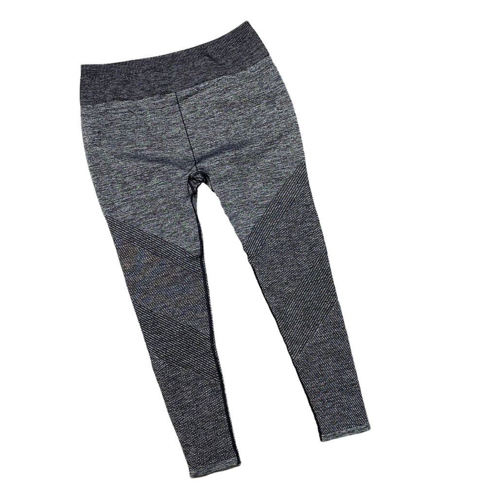 FABLETICS Womens Size Large MidRise Seamless Rib 7/8 Legging Gray Black